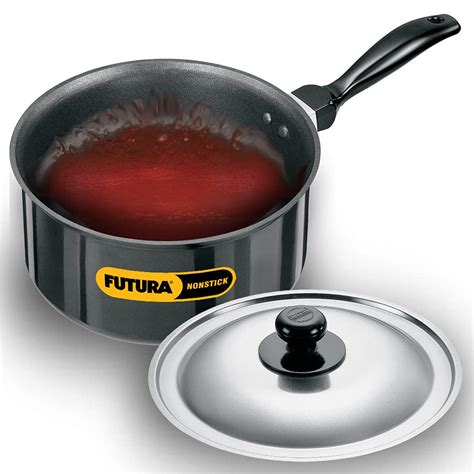 Hawkins Futura Hard Anodised 3 Litre Non-Stick Sauce Pan with Stainles ...