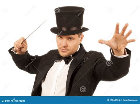 Magician with magic wand stock image. Image of black - 16869905