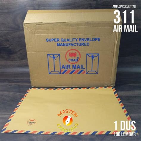 Jual [Dus - 100 Lembar] Crab Amplop Tali 311 Coklat Air Mail Super ...