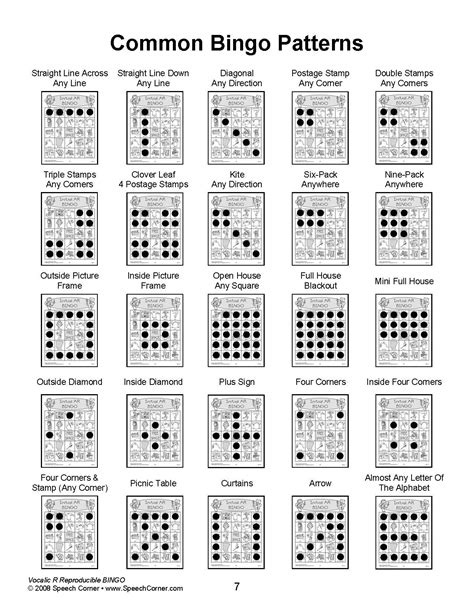 Image result for Examples of Bingo Patterns