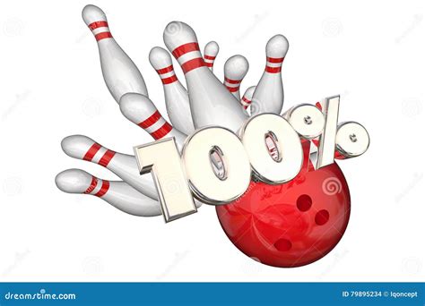 100 Percent Total Best Score Perfect Bowling Strike Stock Illustration ...
