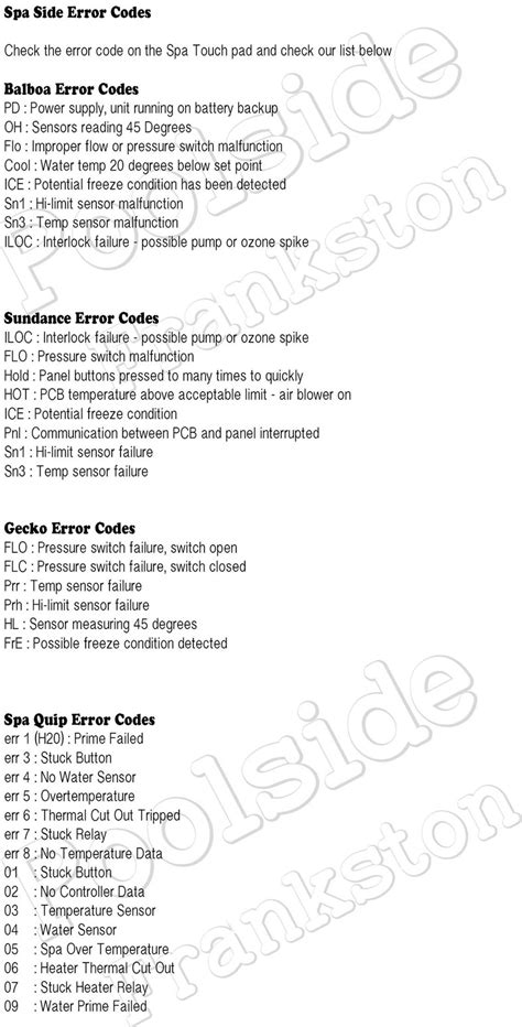 Intex Spa Error Codes 的图像结果