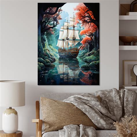 Breakwater Bay Isle Of Illusion Pirate Boat II - Pirate Wall Art Living ...