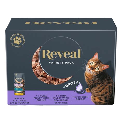 Reveal Pet Food Natural Wet Cat Food, Fish & Chicken in Broth Variety ...