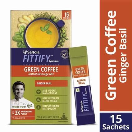 Buy Saffola Fittify Gourmet Ginger Basil Instant Coffee, 30g Sachet ...