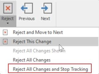 Remove Track Changes in Word
