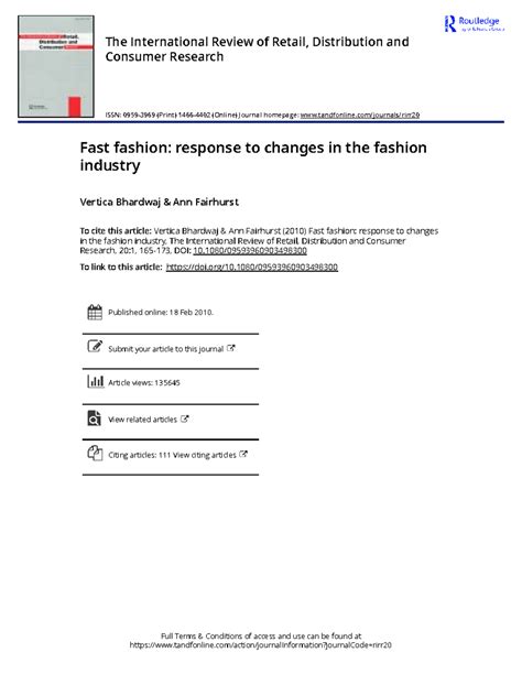 Fast Fashion: Adapting to Industry Changes in Retail and Consumer Trends - Studocu