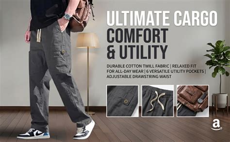 Samfor Cargo Pant for Men - Cotton Cargo for man, Multi-Pocket Design ...