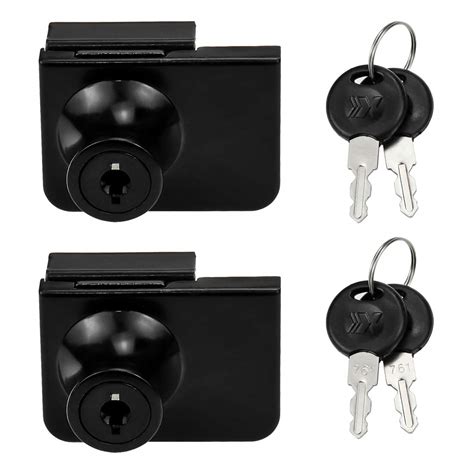 LICTOP Zinc Alloy No Drill Glass Door Lock Double Door Display Cabinet ...