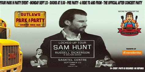 Outlaws Park & Party Buses to SAM HUNT & FRIENDS, Outlaws Country Rock ...