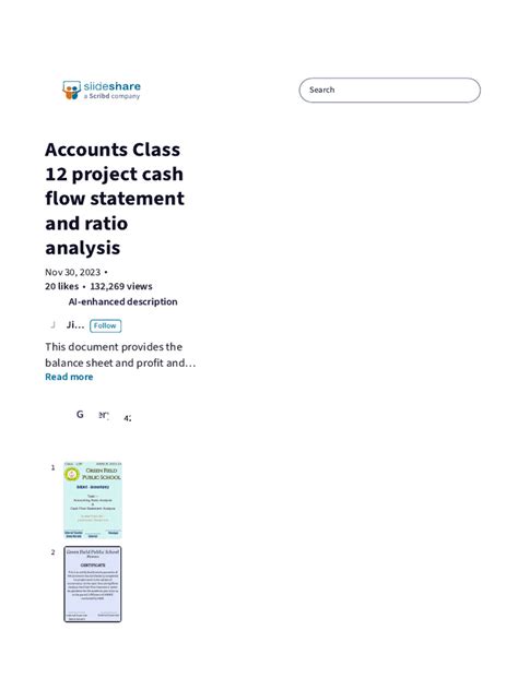 Class 12 Accounts Project On Cash Flow Statement 的图像结果