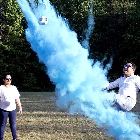 Buy Gender Reveal Soccer Ball with Powder, 2 Big Bags of Pink and Blue ...
