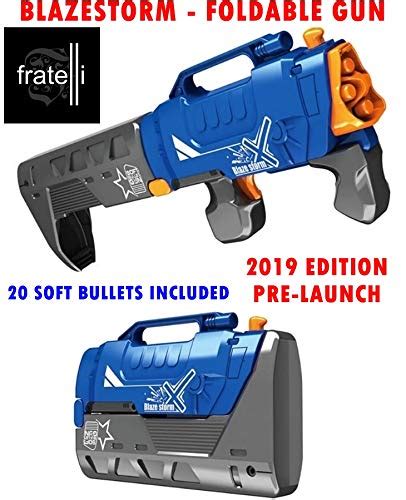 FRATELLI Blaze Storm Foldable Gun - Foam Blaster Gun Toy 20 Bullets ...