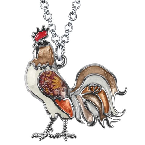 Buy DUOWEI Cute Acrylic Chicken Gifts Charms Chicken Necklace Pendant ...