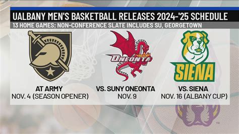 UAlbany men and women's basketball release 2024-'25 schedules - NEWS10 ABC