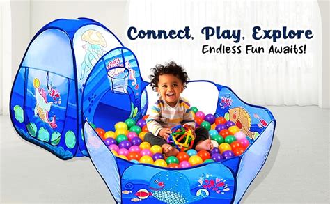 Kidsmate 3-in-1 Ball Pool Tunnel for Kids 1-5 Years | Foldable Pop-Up ...