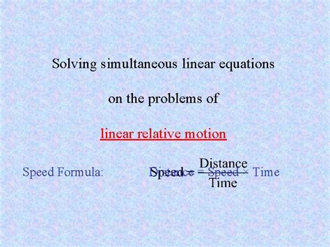 Image result for How to Find Speed Using System of Linear Equations