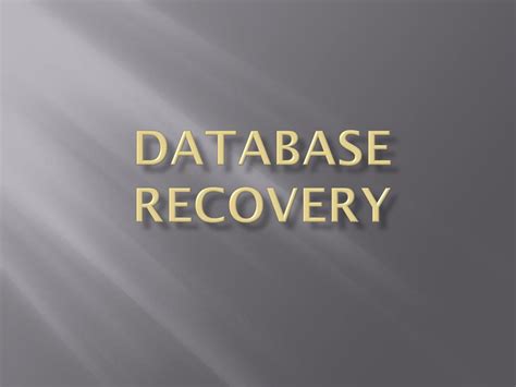 Image result for Database Recovery