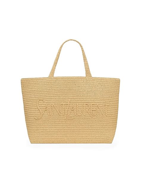 Saint Laurent Tote in Raffia | Saks Fifth Avenue