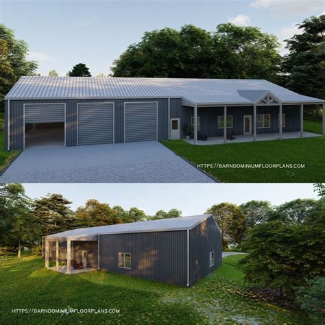 Open concept 35 foot wide cody barndominium 1 680 sq ft floor plan 3d ...