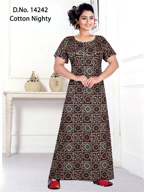 Missy - Cotton Printed Women Nighty Gown - Black – KartZu | Wholesale ...