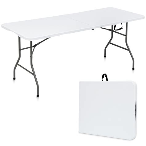 YouYeap Folding Utility Table 6ft Fold-in-Half Portable Plastic Picnic ...