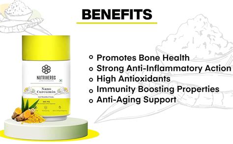 NUTRiHERBS Nano Curcumin 500mg Capsules | Immunity Booster for Men ...
