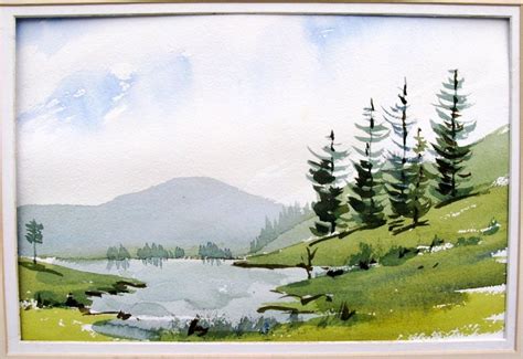 landscape drawing easy watercolor