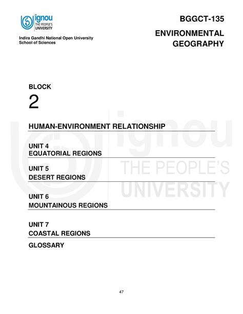 Human environment relationship - BLOCK 2 HUMAN-ENVIRONMENT RELATIONSHIP ...