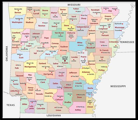 Arkansas County Map With Cities
