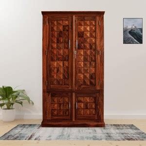 AMBICA WOODMART almirah, cupboard wooden for clothes, sheesham wood ...