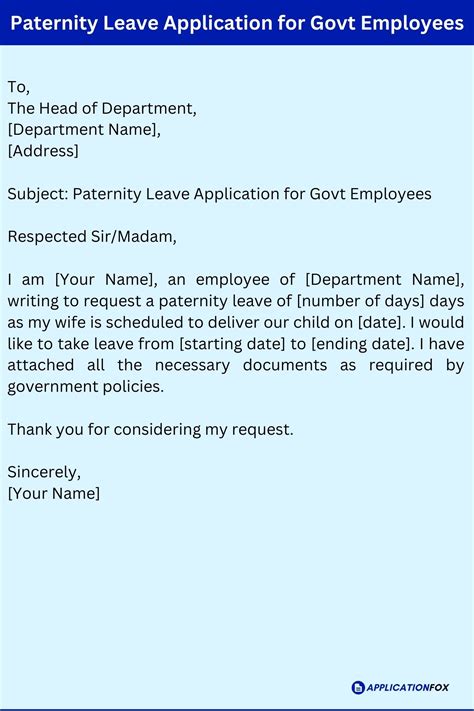 (5+ Samples) Paternity Leave Application