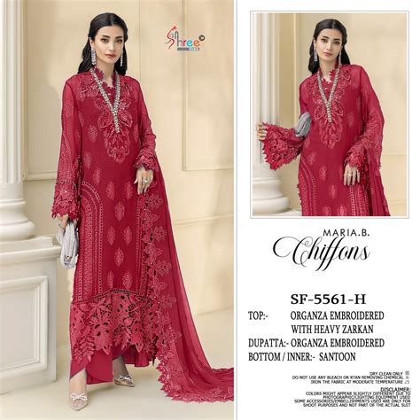 Shree Sf 5561 E To H Chiffon Embroidered Salwar Kameez Collection