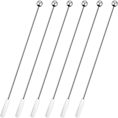 Buy NJ Stainless Steel Coffee Beverage Stirrers Cocktail Swizzle Stick ...