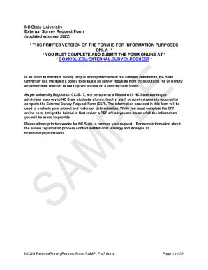 Fillable Online NCSU External Survey Request Form - V3 (updated summer ...
