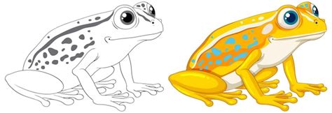 Gelber Frosch-Cartoon | Premium Vektor