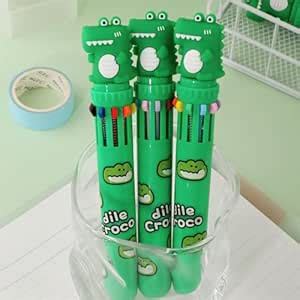 10 in 1 Colors Ball Pen Set Cute Dinosaur Pens with Cute Topper ...