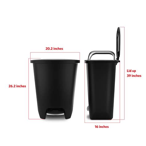 GLAD 20 gal Plastic Kitchen Step On Garbage Can, Black - Discounttoday.net