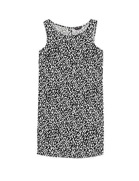 Linen Rich Printed Round Neck Shift Dress