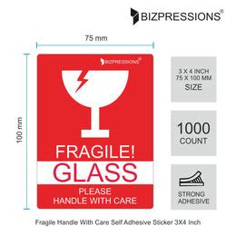Fragile Handle With Care Self-Adhesive Sticker Roll (1000 Stickers)