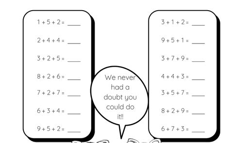 Image result for Adding 3 Single Digit Numbers Worksheet