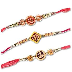 Buy P.R PRAVIN RAKHI Latest Fashion Unique Design Om, Swastika n ...