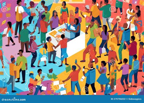 Encouraging Civic Engagement and Voting Participation - Generative AI Stock Illustration ...