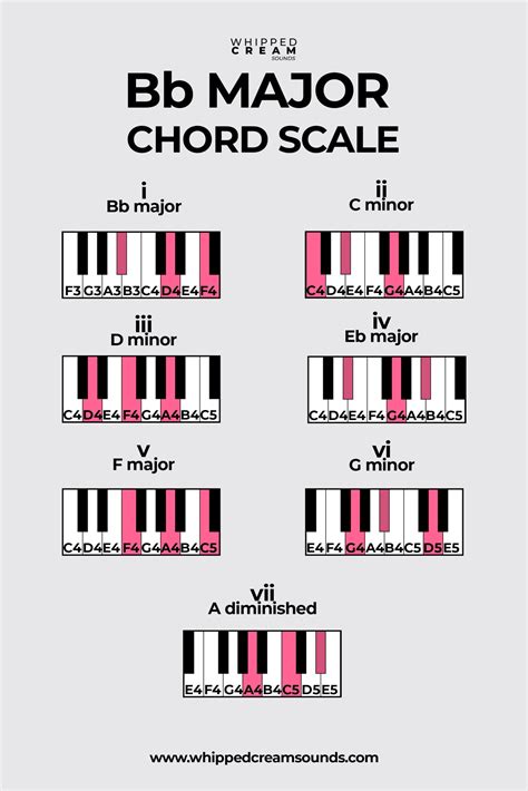 Bb Major Chord Scale, Chords in The Key of Bb Major