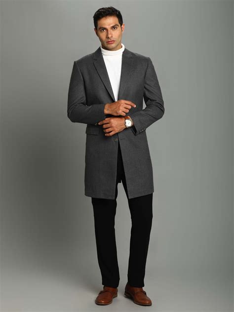 Rent/Buy Dark Grey Long Coat | Home Trial | Free Delivery | CandidMen