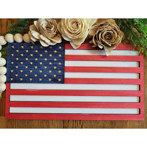Patriotic Layered American Flag Decoration – Glowforge Shop