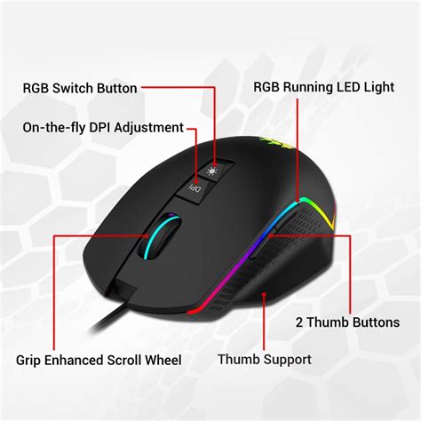 CLAW Chuff Wired Gaming Mouse With 6 RGB Backlight Modes