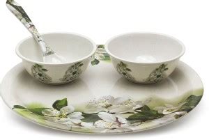 BATANIYA Pack of 4 Melamin Mor Pankh Design 4 Piece Dinner Set Price in ...