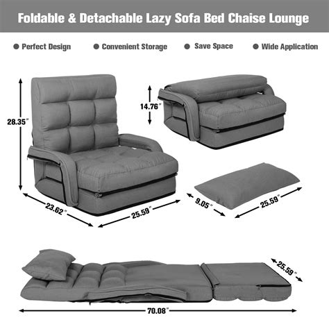 STHOUYN Chaise Lounge Indoor, Folding Floor Lazy Sofa Foldable Bed ...