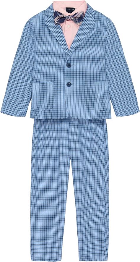 Buy Nautica Boys' 4-Piece Suit Set with Dress Shirt, Tie, Jacket, and ...